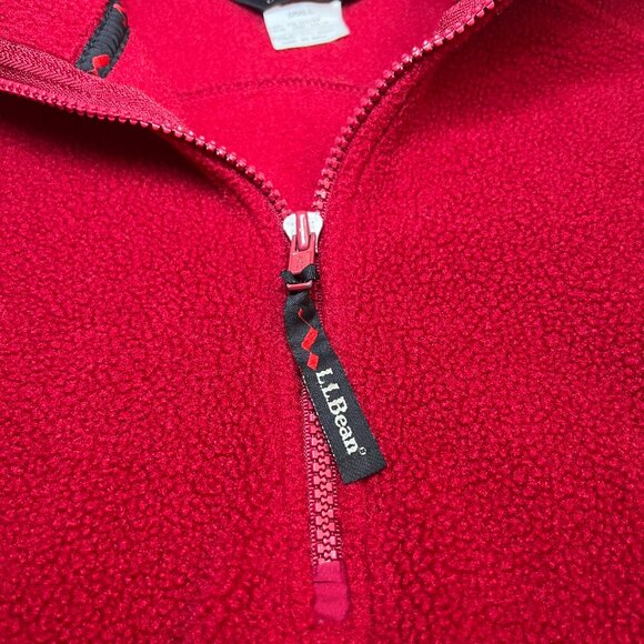 LL Bean Red Fleece Pullover Small Women's Quarter Zip Outdoors Jacket Sweater - Picture 7 of 11